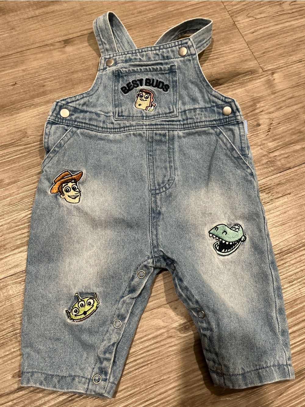 Disney Light Blue Denim Overalls with Toy Story Patches